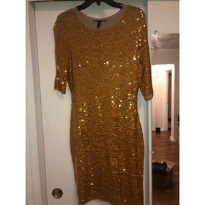 BCBG gold sequin dress